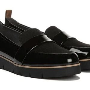 Dr. Scholl's Black Suede And Patent Leather  Shoes Women's Webster Loafer sz9M